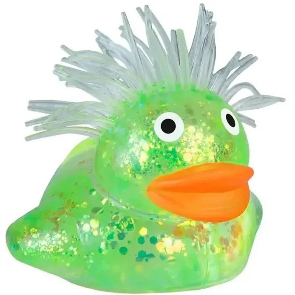 🔥ORB Curiosities Sparklee Duck Squishy Fidget Ducky Glitter GREEN BNWT🔥